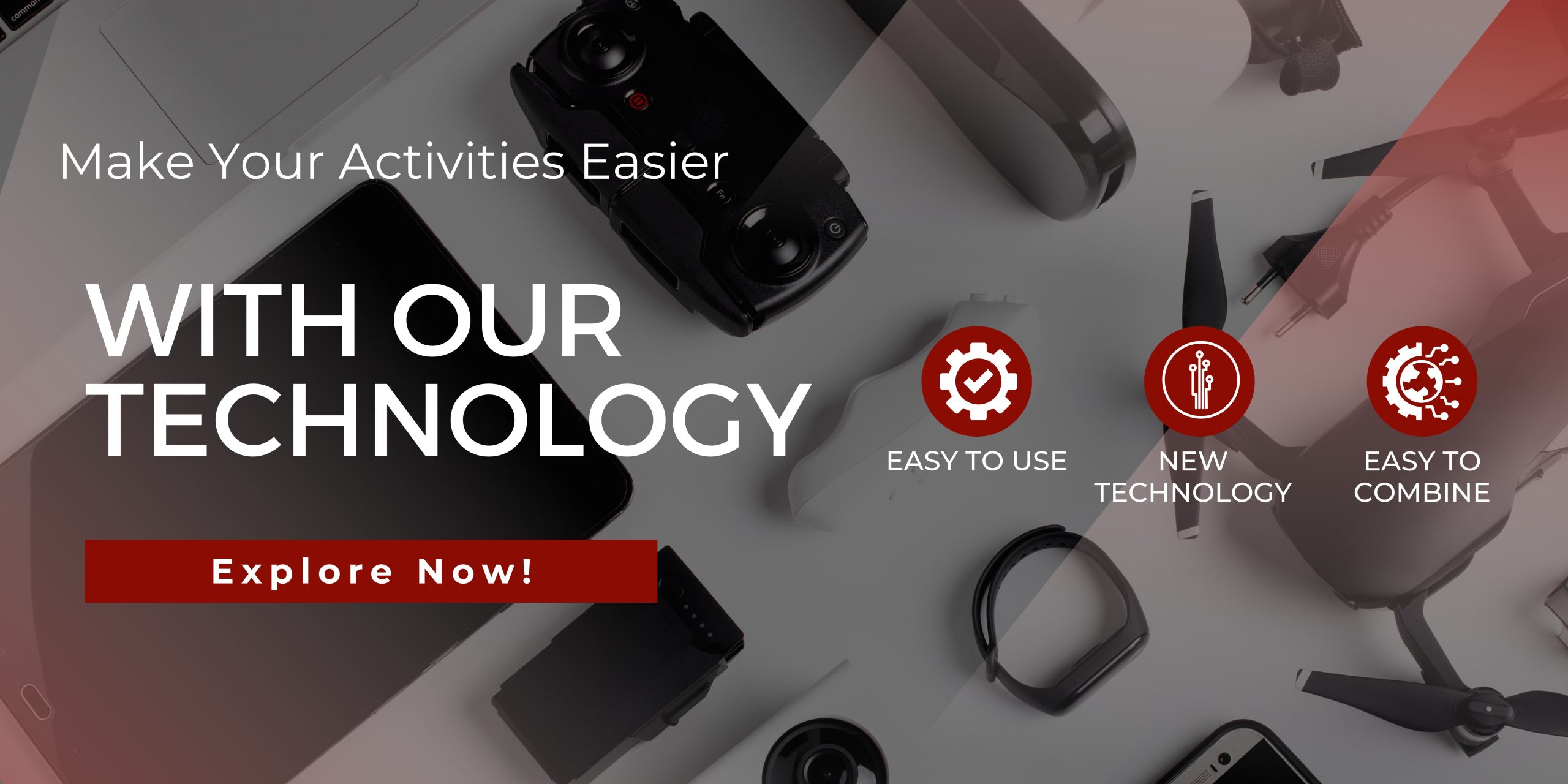 Black and Red Modern Technology Promotion Banner Landscape